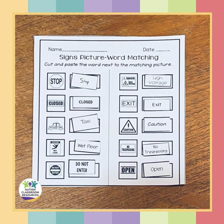 Functional Literacy Community Signs Worksheets: Reading Comprehension ...