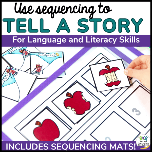 USe sequencing to tell a story for language and literacy skills. Includes sequencing mats.
