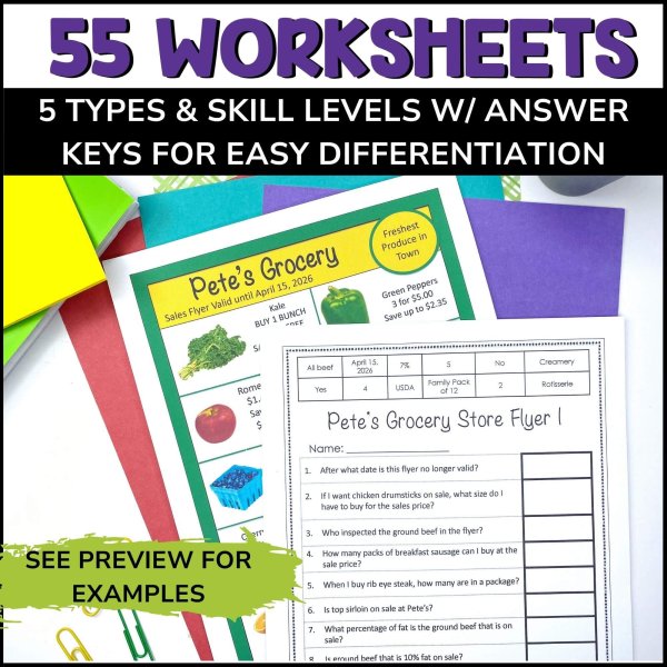 Grocery Store Math & Grocery Shopping Life Skills Special Education Activities - Image 3