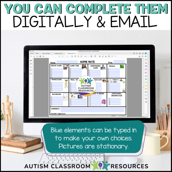 Home School Notes you can complete them digitally and email