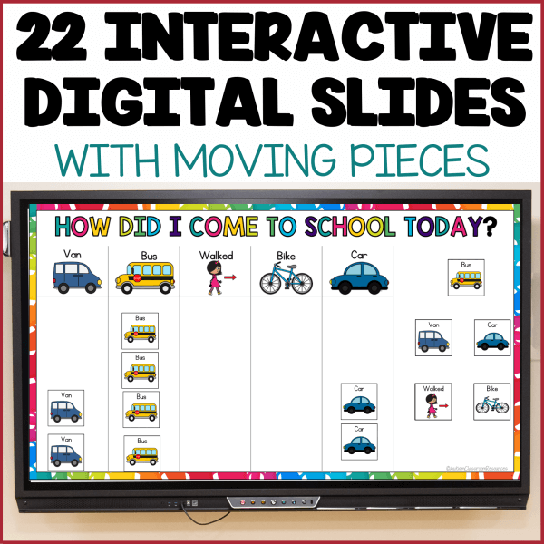 Morning Meeting - 22 Interactive digital slides with moving pieces