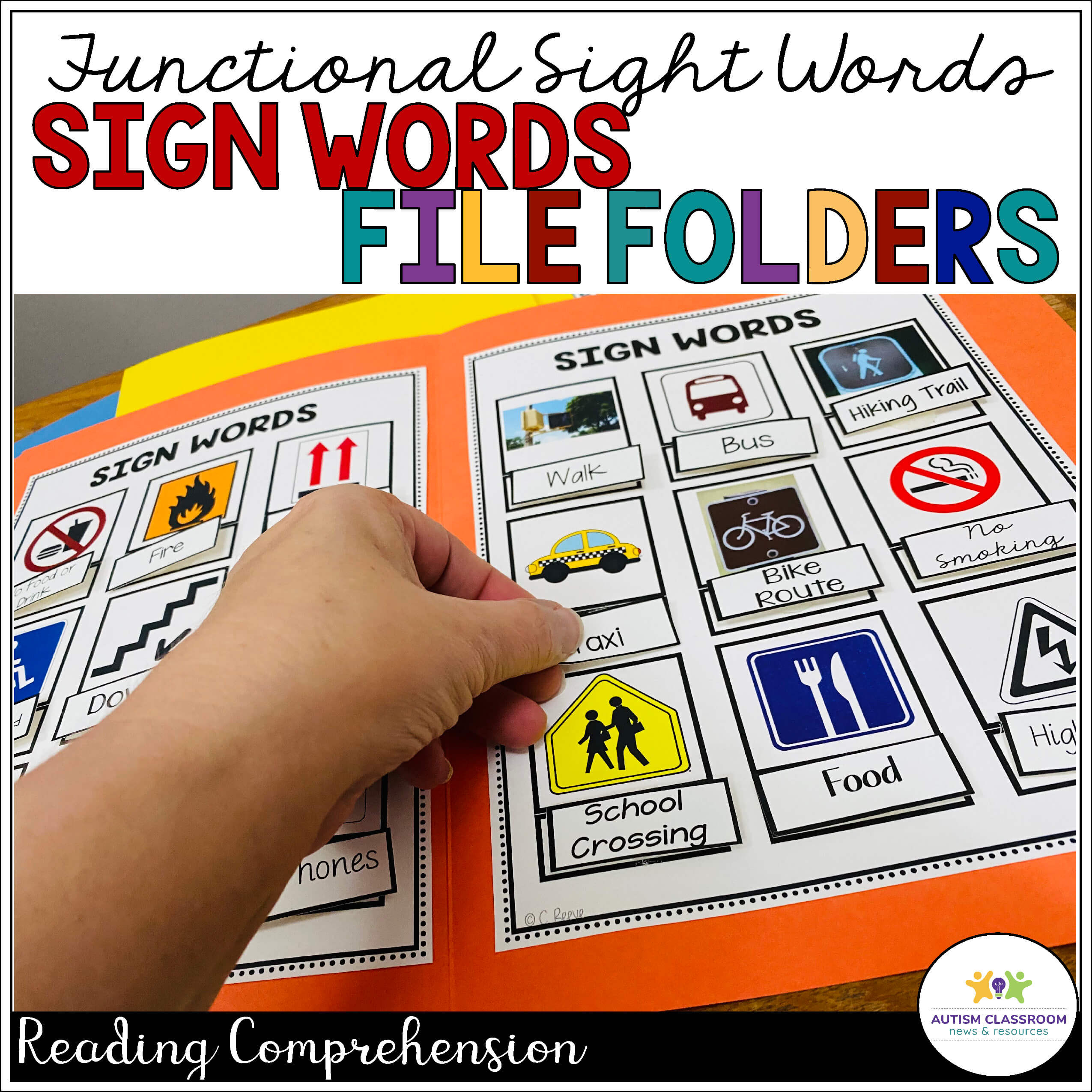 Signs Functional Sight Word File Folder Activities for Reading ...