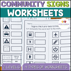 Community Signs Worksheets - Functional Literacy