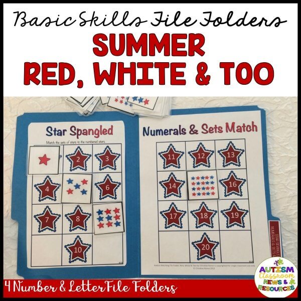 Basic Skills File Folers Summer Red, White, & Too
