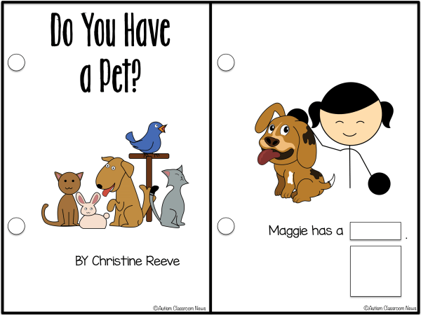 Do you have a pet? Interactive adapted book about pets