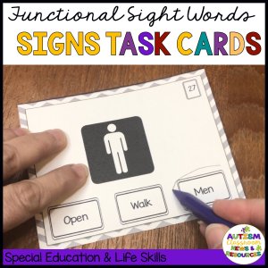 Functional Literacy Sight Words Signs Task Cards