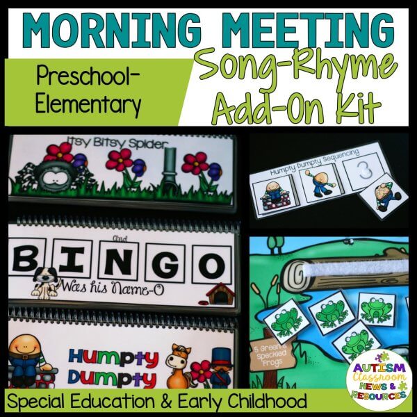 Circle Time Morning Meeting PreSchool - Elementary Song Rhyme Add-On Kit