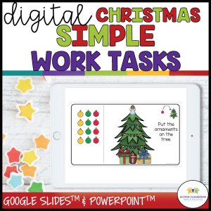 Digital Christmas Simple Work Tasks - independent work task