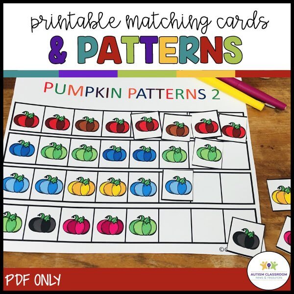 printable matching cards and patterns - task cards