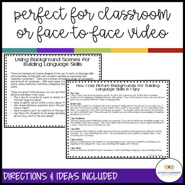 I Spy - Perfect for classrooms or face to face video