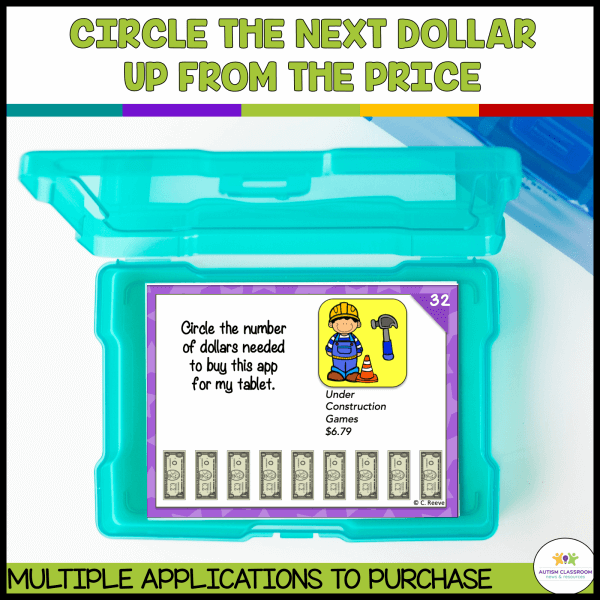 Circle the next dollar up from the price