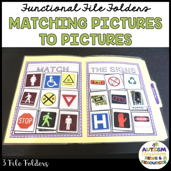 Functional file folder activities: Matching pictures to pictures