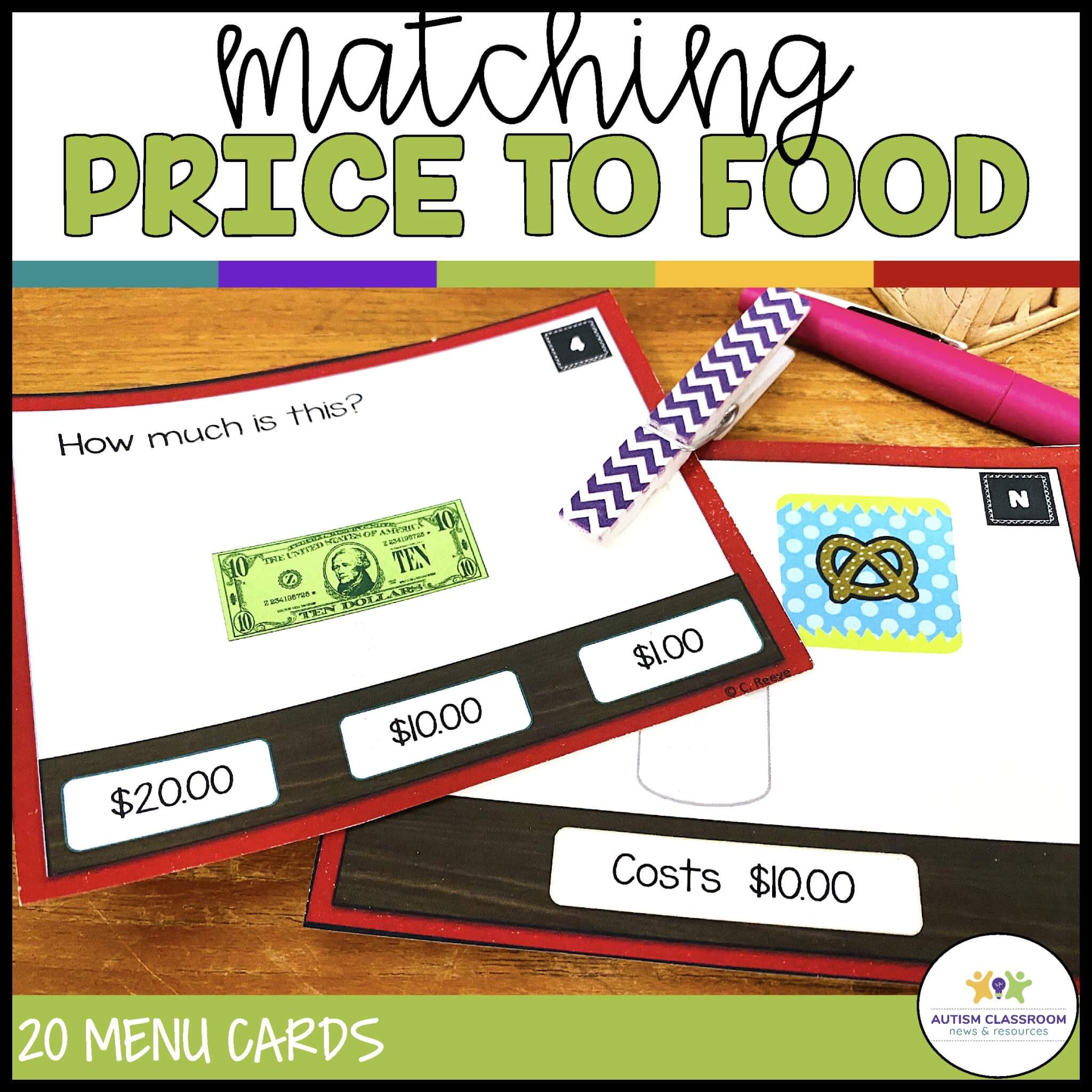 Bills Counting Money Task Cards 4-The Restaurant for Distance and ...