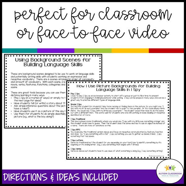 Perfect for classroom or face to face video - I spy winter