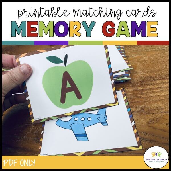 Fall Beginning Sounds - Printable matching Cards Memory Game
