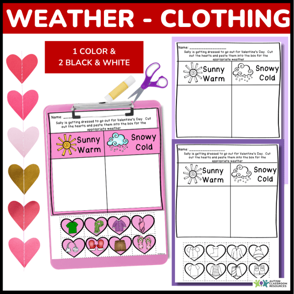 valentines day life skills weather - clothing