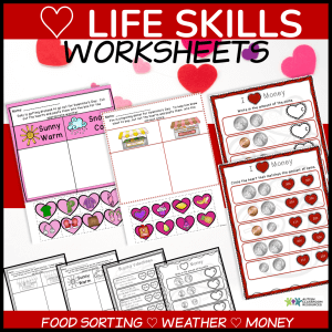 Valentines day life skills worksheets
