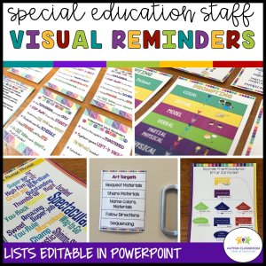 Special Education Staff Visual Reminders