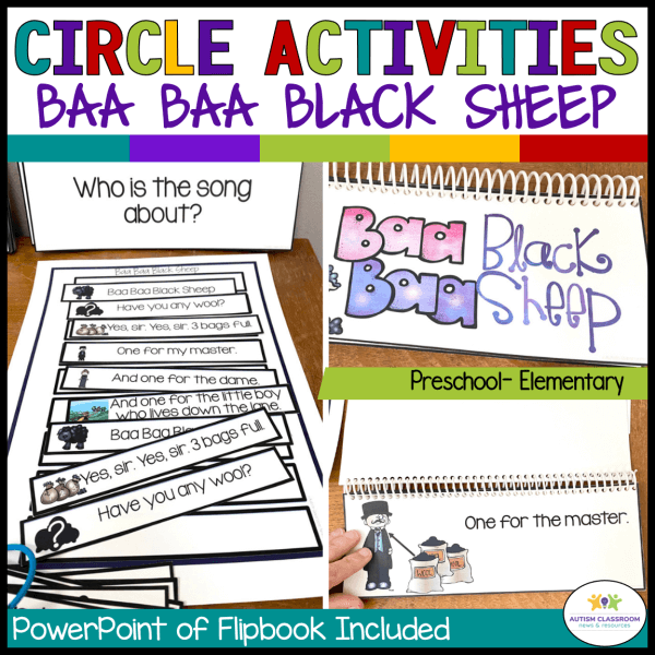 Circle activities Baa Baa Black Sheep Nursery Rhyme