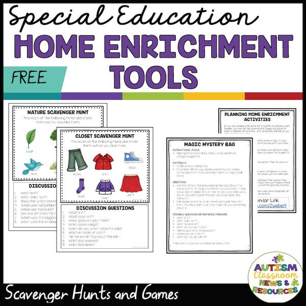 Special Education Home Enrichment Tools for Distance Learning