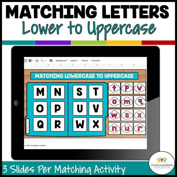 Matching Letters Lower to Uppercase - File Folders