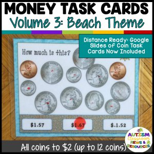 Money Task Cards Volume 3 - Beach Theme