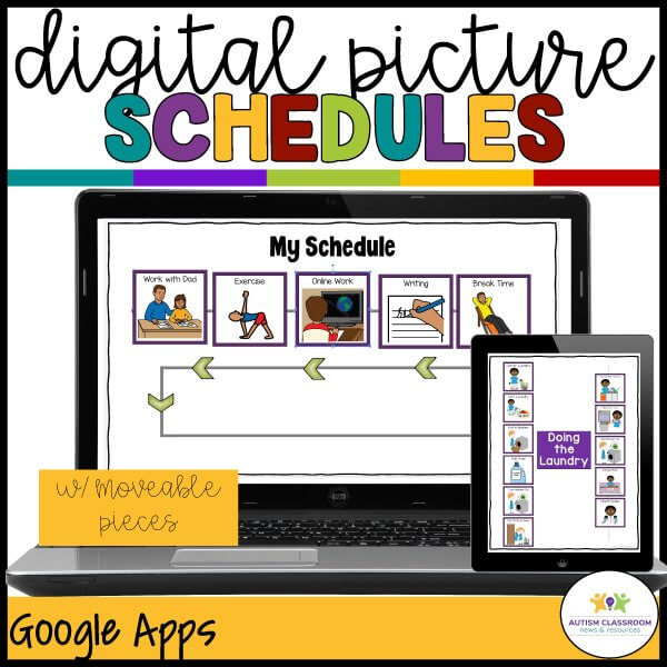 Digital Picture Schedules with moveable pieces - Google Apps