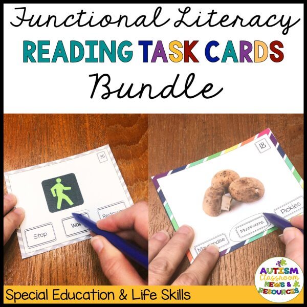 Reading Task Cards Bundle Functional Literacy Sight Words