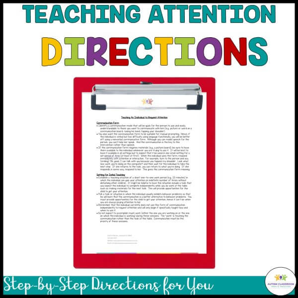 Teaching Attention Directions - Tools for Teaching Waiting