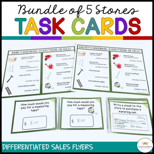 Bundle of 5 Stores Task Cards