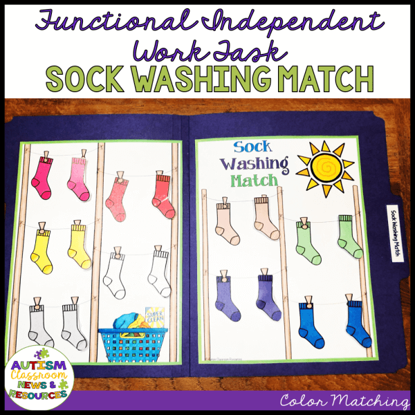 Sock Matching Independent Work Task