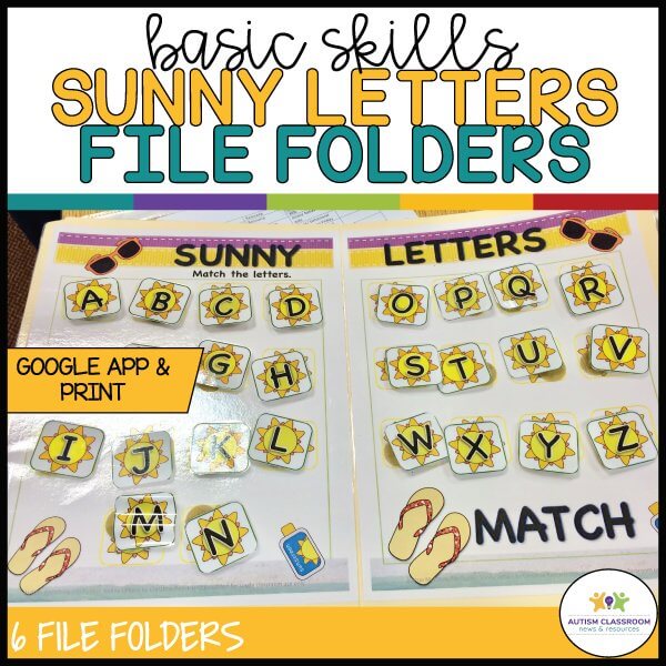 Basic Skills Sunny Letters File Folders