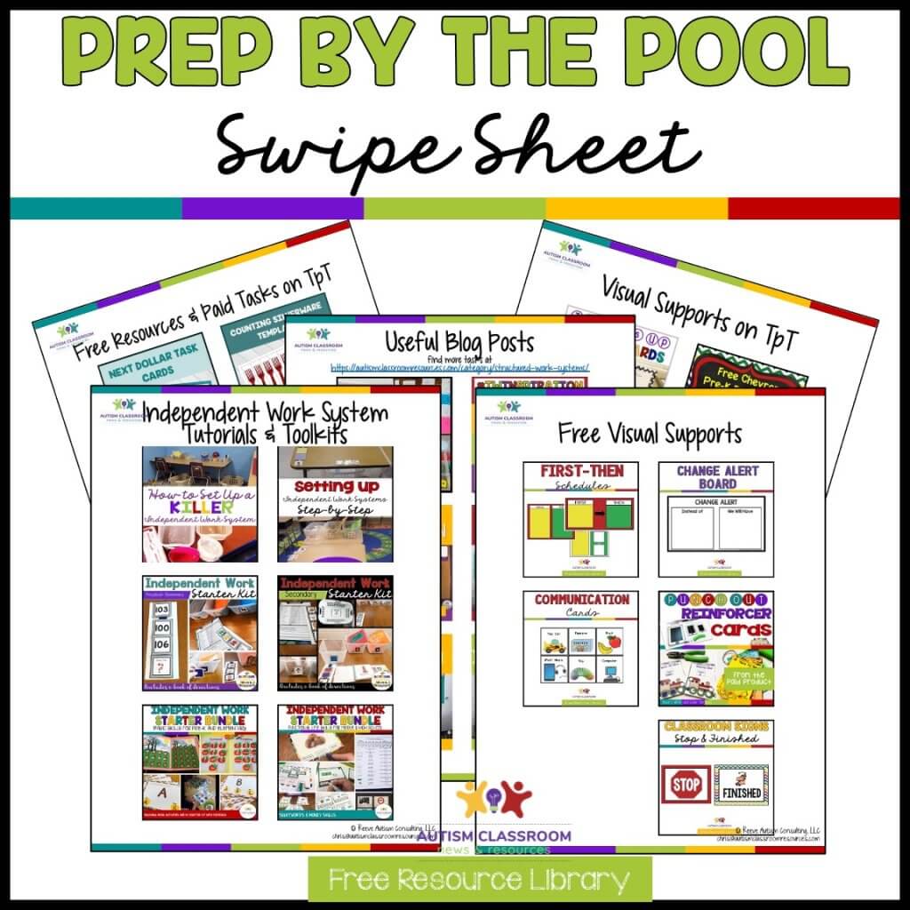 Prep for the New Year by the Pool with this swipe sheet of free and paid resources you can get ready long before you are ready to go back to the classroom