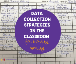 Special Education Data Collection Strategies in the Classroom for Morning Meeting. Autism Classroom Resources 1 Free Printable Data Sheet-Group data sheet with spots for 10 students' data in morning meeting
