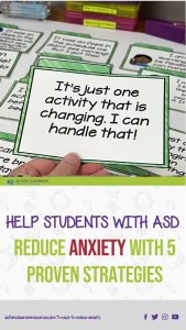 [picture of a positive self-statement card saying It's just one activity that is changing. I can handle that! 5-Proven-Strategies-to-help-Students-with-Autism-Reduce-Anxiety