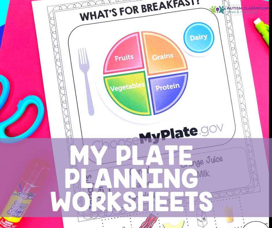 Teach nutrition in an engaging and practical way. My Plate Planning Worksheet--cut and paste foods on corresponding part of plate