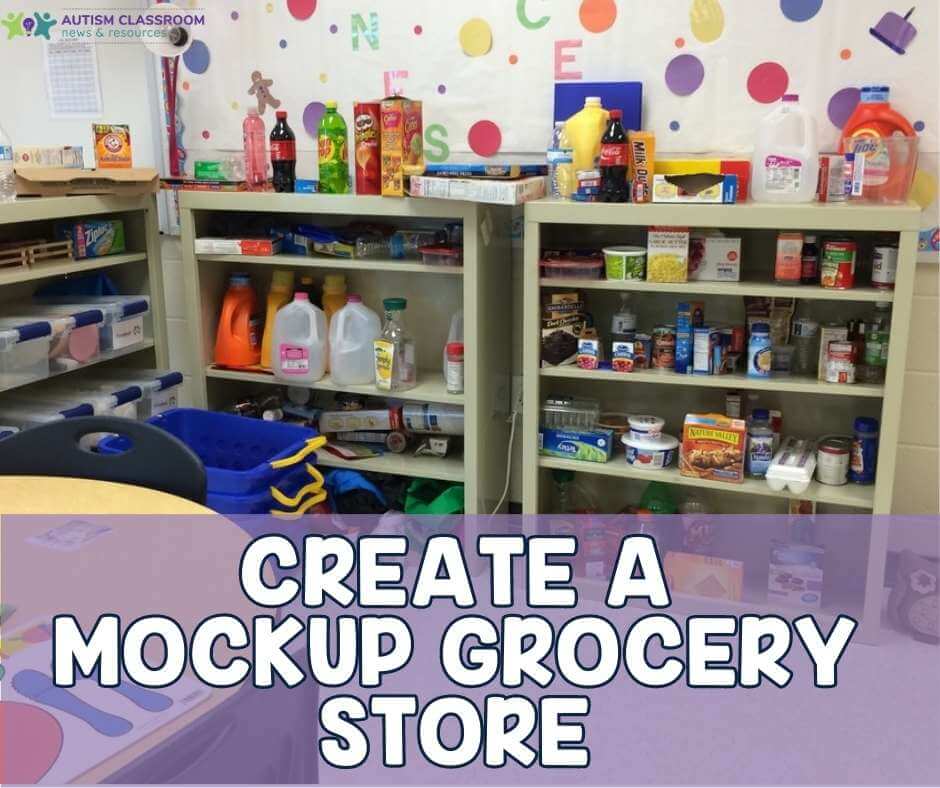Create a mockup grocery store is a great way to create functional activities with money