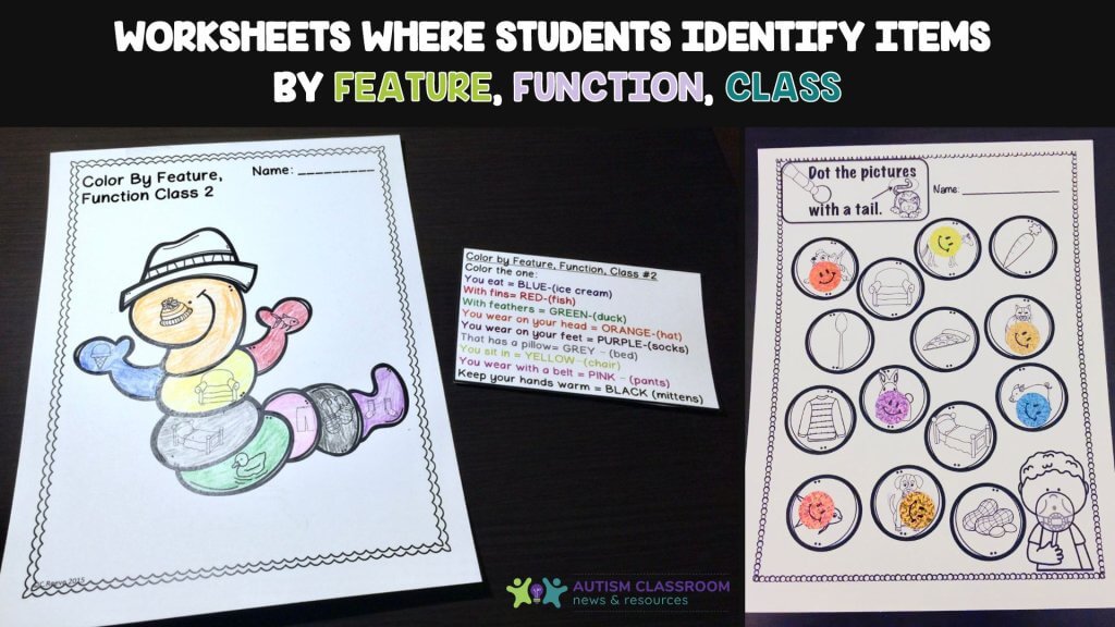 Color by Feature Function class with worksheets that give you work product for progress monitoring