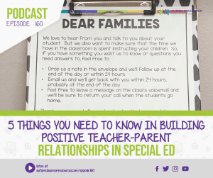 5 Things you need to know in building positive teacher-parent relationships in special ed