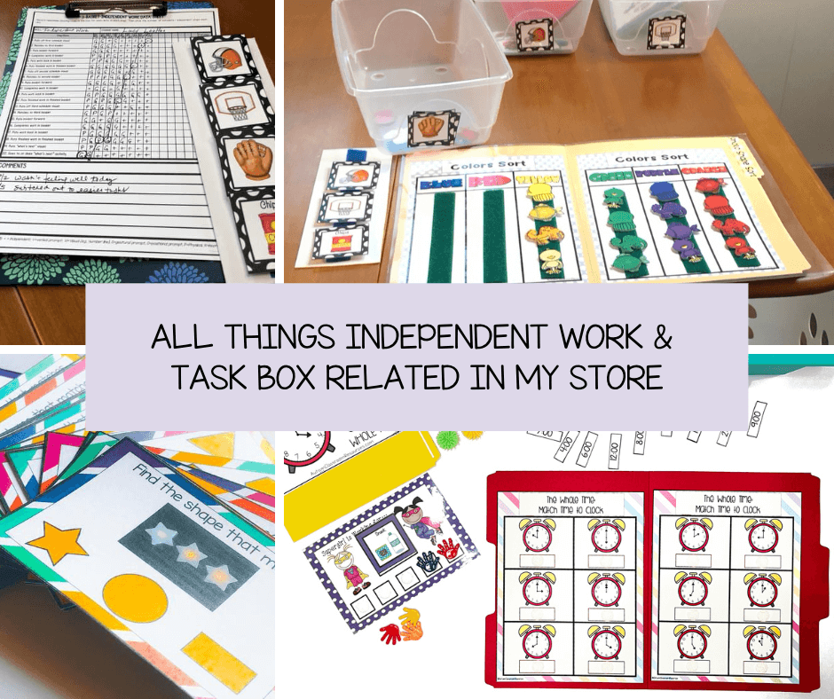 Click to find all things for independent work task boxes in my TpT Store