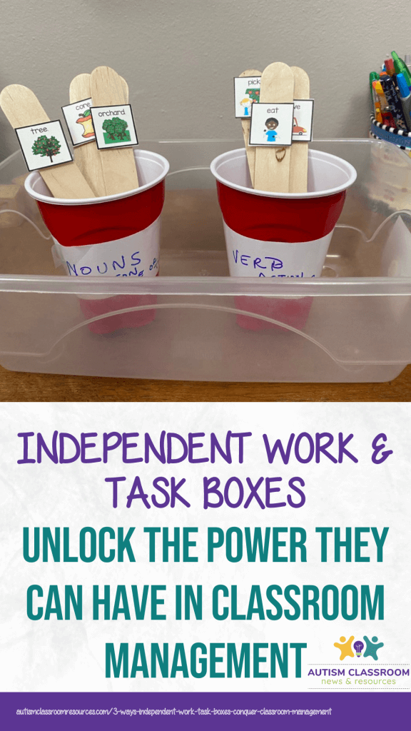 3 Ways Independent Work Task Boxes Help Conquer Classroom Management -  Autism Classroom Resources