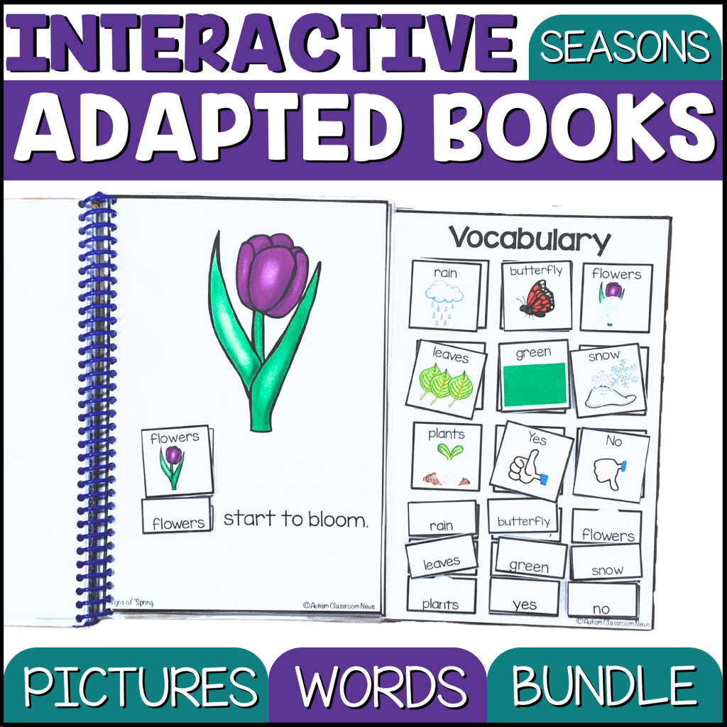 SEasons Interactive Adapted Books with Pictures and Words--Bundle of all seasons