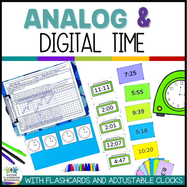 Telling Time - Analog & Digital Time with Flashcards and Adjustable Clocks