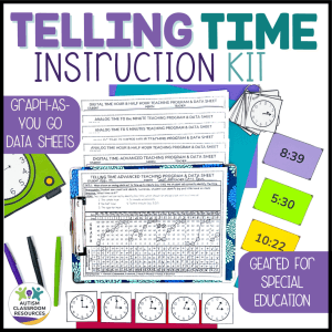 Telling Time Instruction Kit - graph as you go data sheets