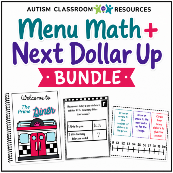 Menu Math + Next Dollar Up Bundle | Functional Money Skills for Special ...